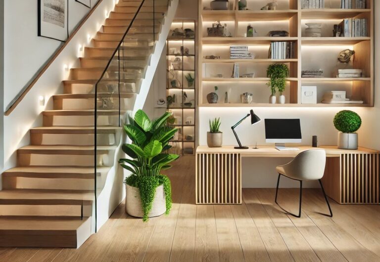 como decorar debajo de una escalera
